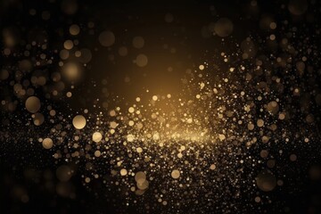 Fototapeta na wymiar Abstract golden bokeh background with glitter defocused lights and stars