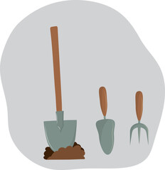 Shovel. Tools for gardening. High quality vector illustration.