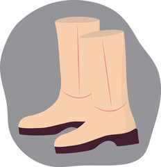 Pink rubber boots. Shoes for rainy weather. High quality vector illustration.