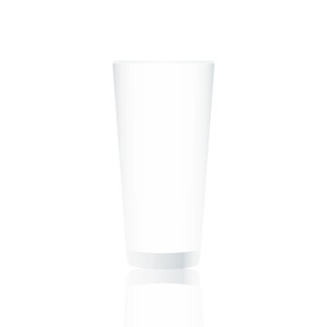 Empty Realistic Drinking Glass Transparent. Vector Illustration Isolated on White Background. 
