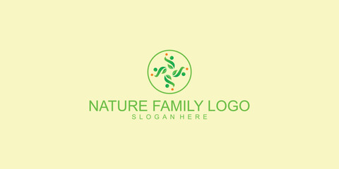 .Simple Nature family logo design with the latest concept, premium vector