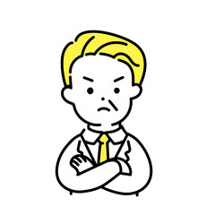 かわいい人物のイラストシリーズ _ シニアのオフィスワーカー _ 怒る　