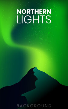 Northern lights background, Cover design template with vibrant gradient background. Trendy modern design. Applicable for placards, banners, flyers, presentations, and reports. Vector illustration