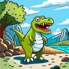 tyrannosaurus dinosaur cartoon © Aryasakti
