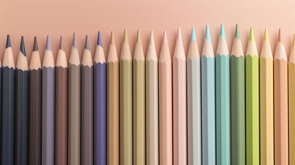 Naklejka premium Coloured pencils wallpaper. Generative AI