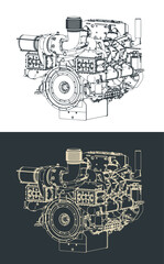 Heavy duty marine diesel engine