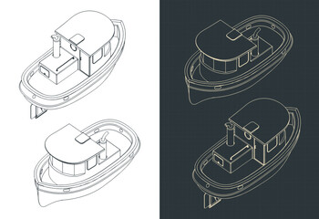 Little tug isometric blueprints
