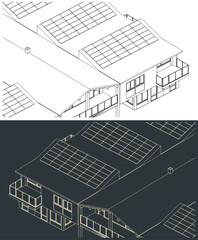 Energy efficient townhouses blueprints