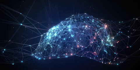 Abstract cyber network synthetic mind and art