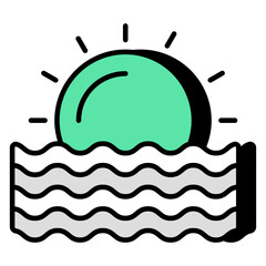 A perfect design icon of sunset 