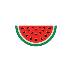 Ripe watermelon. Vector drawing. Green background.
