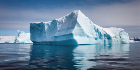 Fototapeta na wymiar View of iceberg with beautiful transparent sea
