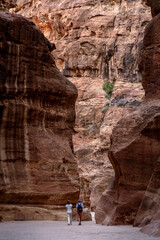 Canyon in the Siq of the ancient city of Petra
