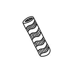 Wafer roll sticks. Vector doodle drawing