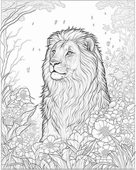 Obraz premium Lion coloring page