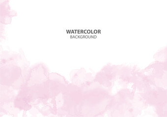 Pink Watercolor Background Isolated On White background
