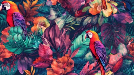 Obraz premium birds of paradise pattern