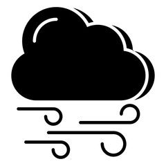 Editable design icon of windy cloud 