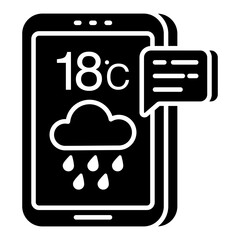 Mobile weather app icon in premium style 