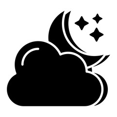 An icon design of cloudy night 