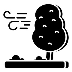 Editable design icon of windy cloud 