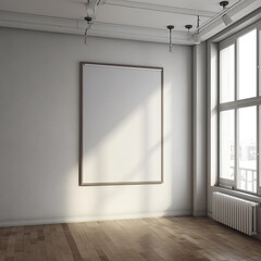 Fototapeta premium living room with empty picture frame