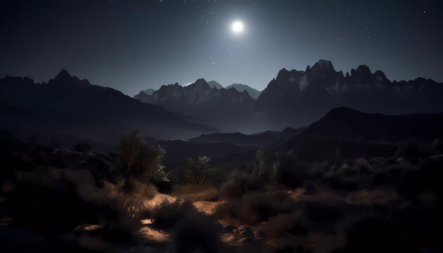 Twilight Over the Mountains - AI Generated Image