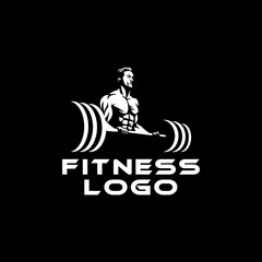 fitness logo vector art on black background. use for gym logo suggestion