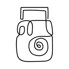 Doodle illustration of a camera isolated on a white background. Camera icon drawn by hand. Vector illustration