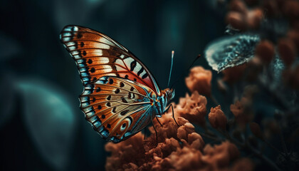 Fototapeta na wymiar Butterfly wing pattern displays natural beauty and elegance generated by AI