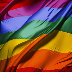 LGBT-Flagge flattert im Wind. Wahlfreiheit.