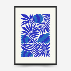 Abstract floral posters template. Modern trendy Matisse minimal style. Tropical jungle. Hand drawn design for wallpaper, wall decor, print, postcard, cover, template, banner. 
