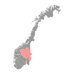 Innlandet county map, administrative region of Norway. Vector illustration.