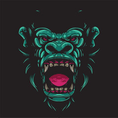 ape gorilla sketchy artwork design  illustration