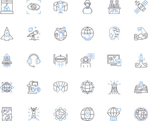 Tomorrow line icons collection. Anticipation, Expectation, Promise, Future, Prospects, Possibilities, Hope vector and linear illustration. Aspiration,Plans,Dreams outline signs set Generative AI - obrazy, fototapety, plakaty