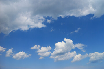 Blauer Himmel im Sommer mit weißen Wolken