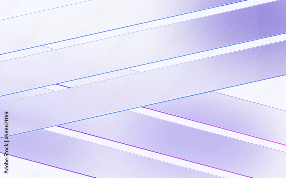 Aufkleber abstract glass line shapes with colorful gradient. 3d rendering illustration for graphic design, presentation or background 
