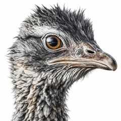 Fototapeta premium Emu isolated on white background (Generative AI)
