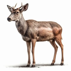 Naklejka premium Deer isolated on white background (Generative AI)