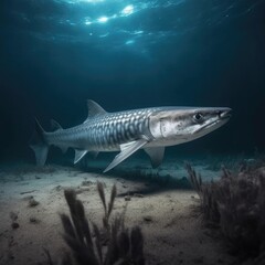 Naklejka premium Barracuda in natural habitat (generative AI)