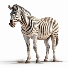 Zebra isolated on white background (Generative AI)