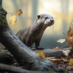 Otter in natural habitat (generative AI)
