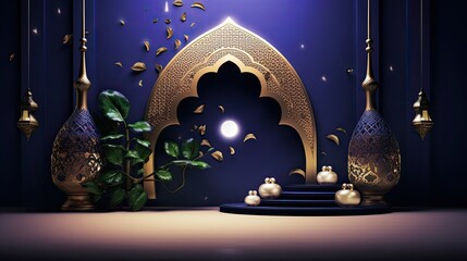 stage moon background generate by AI