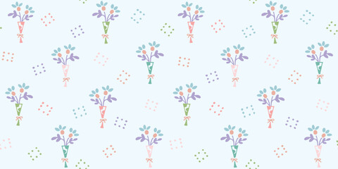 Floral seamless pattern. Vector illustration for background, card, invitation, banner, social media post, poster, mobile apps, advertising.