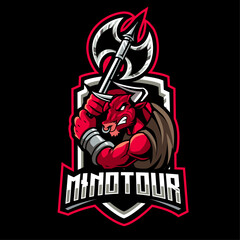 Minotaur Mascot logo for esport and sport © Ilhustrator