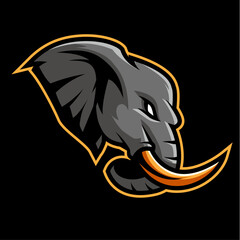 Elephant head mascot sport logo