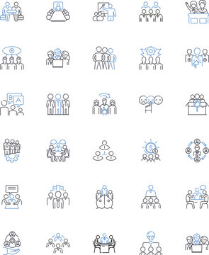 Partnership line icons collection. Collaborate, Alliance, Joint venture, Synergy, Cohesion, Jointly, Coauthor vector and linear illustration. Co-executor,Teamwork,Collaboration outline Generative AI