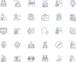 Occupation line icons collection. ursing, Compassion, Care, Empathy, Healing, Health, Nurture vector and linear illustration. Diagnosis,Treatment,Patient outline signs set Generative AI