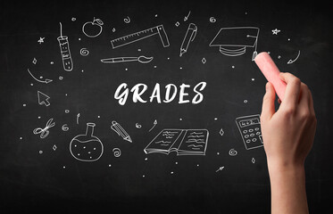 Hand drawing education concept concept