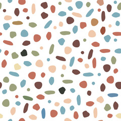 Seamless pattern of multicolored shapeless spots for design, textiles, wallpaper